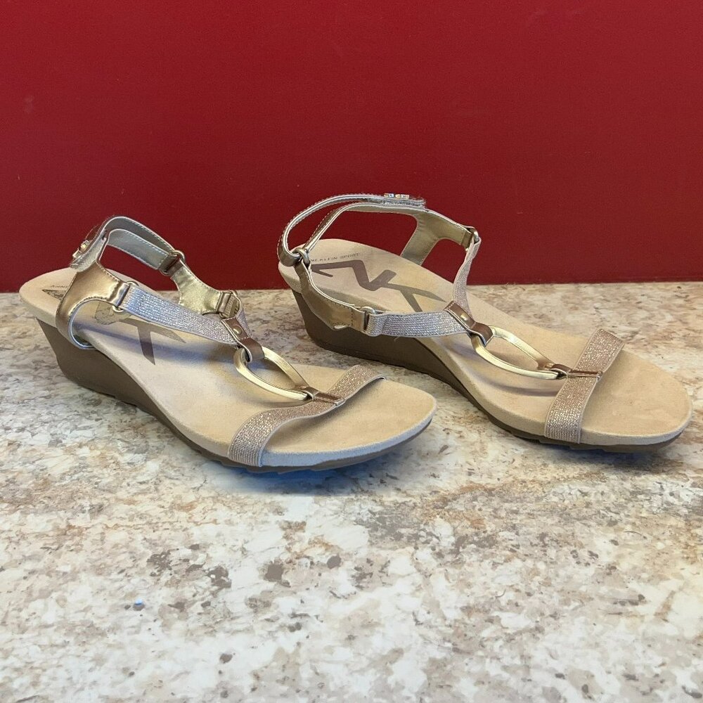 Anne Klein Sport Gold Womens Sandals Size 10M